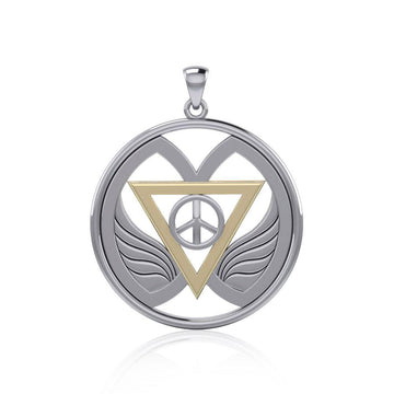 Peace of Feminine Power Silver and Gold Accent Pendant MPD5133 - Jewelry